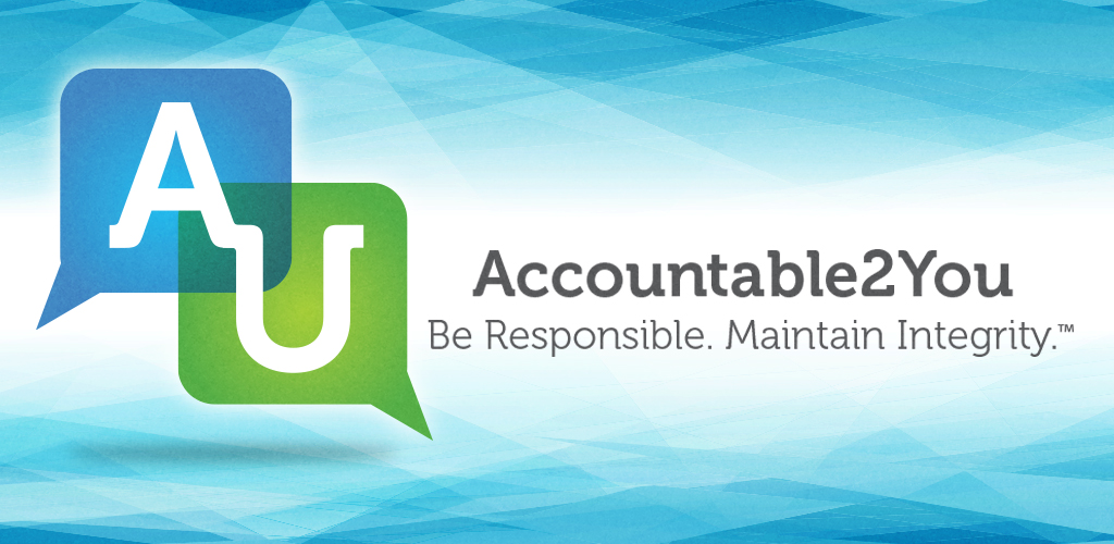 Logo for 'Accountable to You', an internet accountability software helping users overcome porn addiction, with the slogan: 'Be Responsible, Maintain Integrity'.